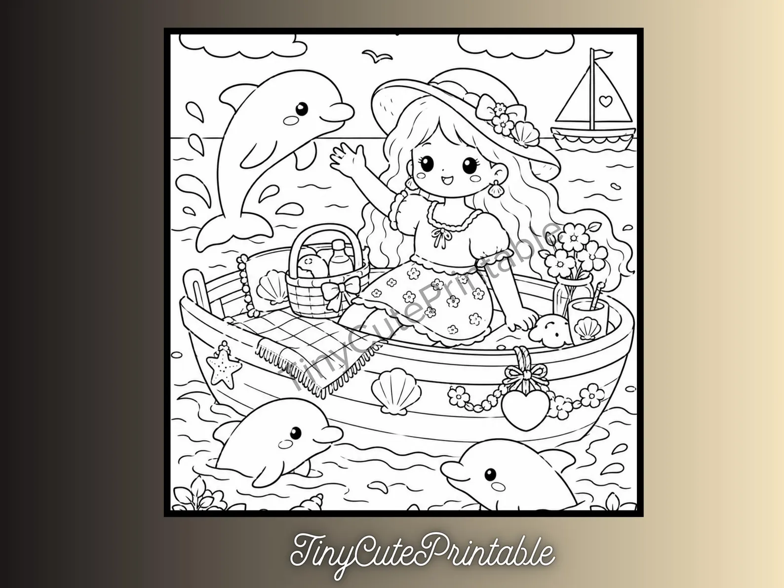 CuteLearner printable Kawaii Mermaid Coloring Book, Cozy Ocean Moments, Kids Adults PDF (6+ Pages) — Coloring Books, Kawaii Coloring Books — preview 4